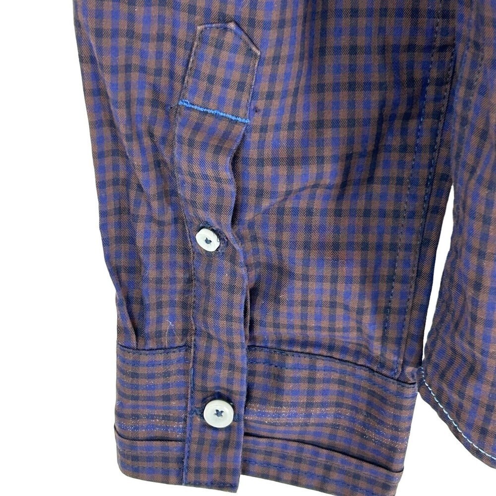 Descendant of Thieves Shirt Mens XL Purple Plaid Dres Ladro Button Down Casual - Picture 5 of 12